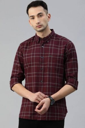 Men Slim Fit Checkered Casual Shirt