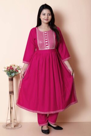 Women Viscose Rayon Kurta Pant Set