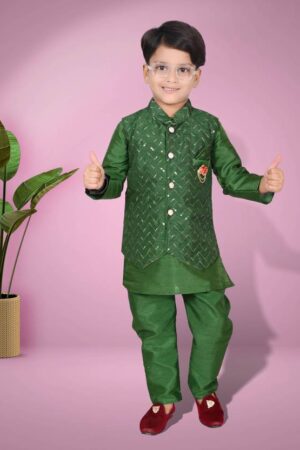 Boys’ Festive Kurta, Waistcoat & Pyjama Set