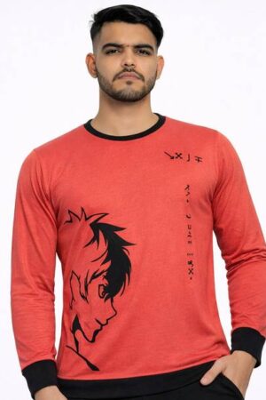 Expert Choice Men Printed Round Neck Cotton Blend Pink T-Shirt