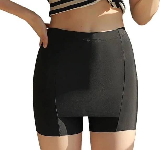 Solid Women Reversible Black Regular Shorts, Casual