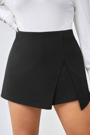 Women Solid Regular Black Skirt