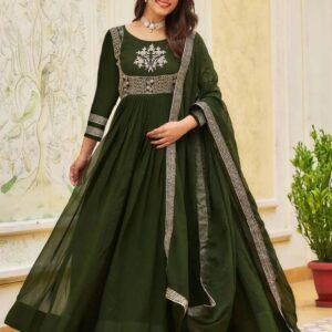 Embroidered Georgette Stitched Anarkali Gown