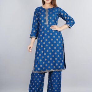 Raj Garments Women Viscose Rayon Kurta Palazzo Set