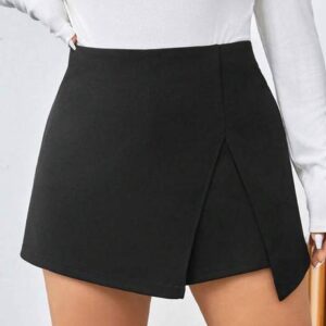 Women Solid Regular Black Skirt